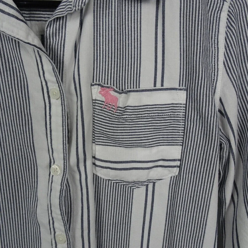 Clearance!💎5/$25 ABERCROMBIE Kids Girls Button Down Shirt Top Stripes 13/14